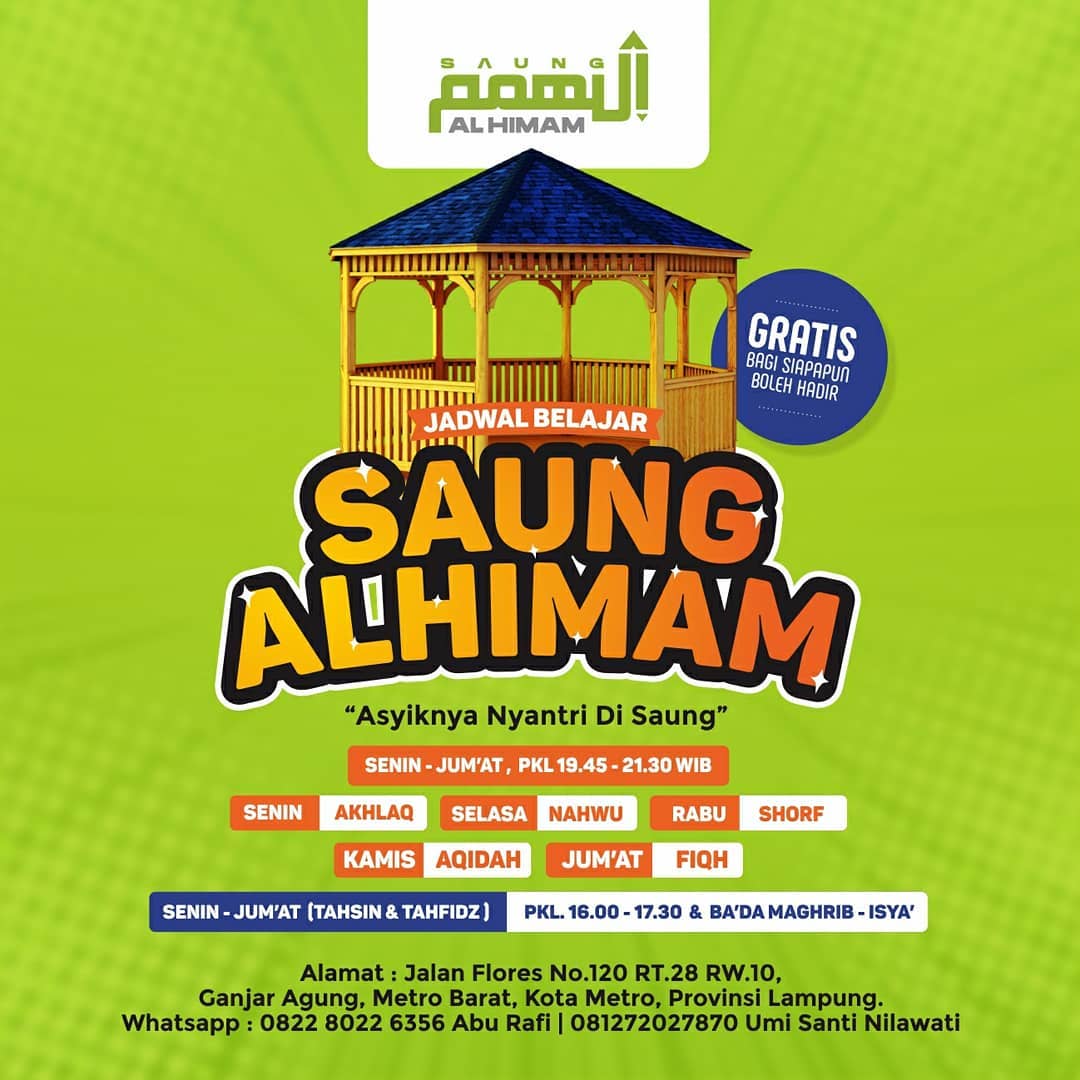 Jadwal Kegiatan Saung Tahfizh